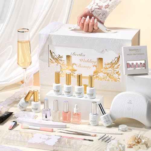 Beetles Christmas Gel Nail Polish Set ? Wedding Beauty Gel Nail Polish Colors, Hema Free 15ml UV LED Soak Off Manicure with Base Coat Top Coat All in an Elegant Gift Box for Women Holiday Gifting