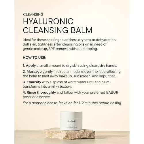 BABOR Hyaluronic Cleansing Balm to Oil for Demanding Skin, Gentle Cleansing for Face Infused with Hyaluronic Acid to Hydrate Skin, 150 ml