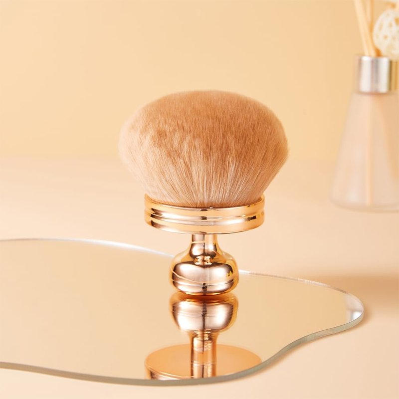 COSHINE Extra Large Rose Gold Self Tanning Blend Brush, 3 Inch Width Professional Kabuki Powder, Foundation, Blusher, Bronzer, Self-tanner Face and Body Brush
