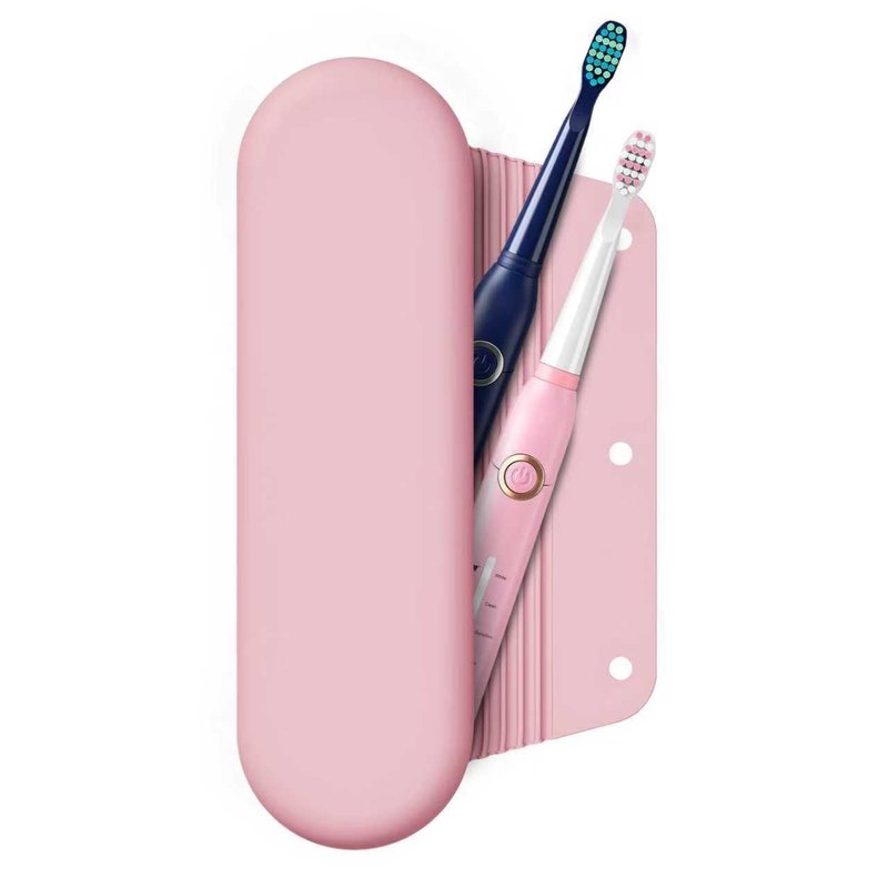 iTokGok Silicone Electric Toothbrush Travel Case, Manual Toothbrush Travel Cover for Men and Women,Toothbrush Holder for Travel,Gym and More, Fits Most Manual and Electric Toothbrushes - Pink