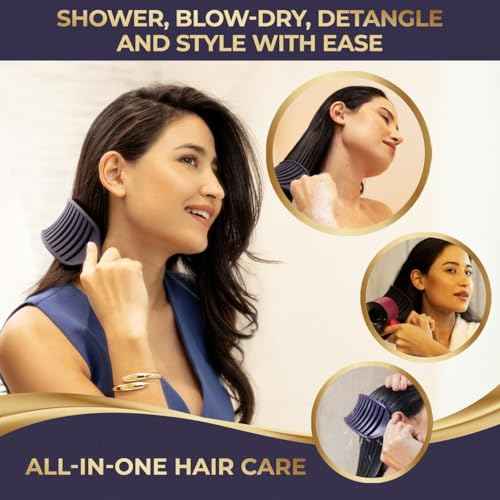Vented Detangling Brush for Wet or Dry, Thick, Coily, and Curly Hair | Curved Vent Brush for Blow Drying