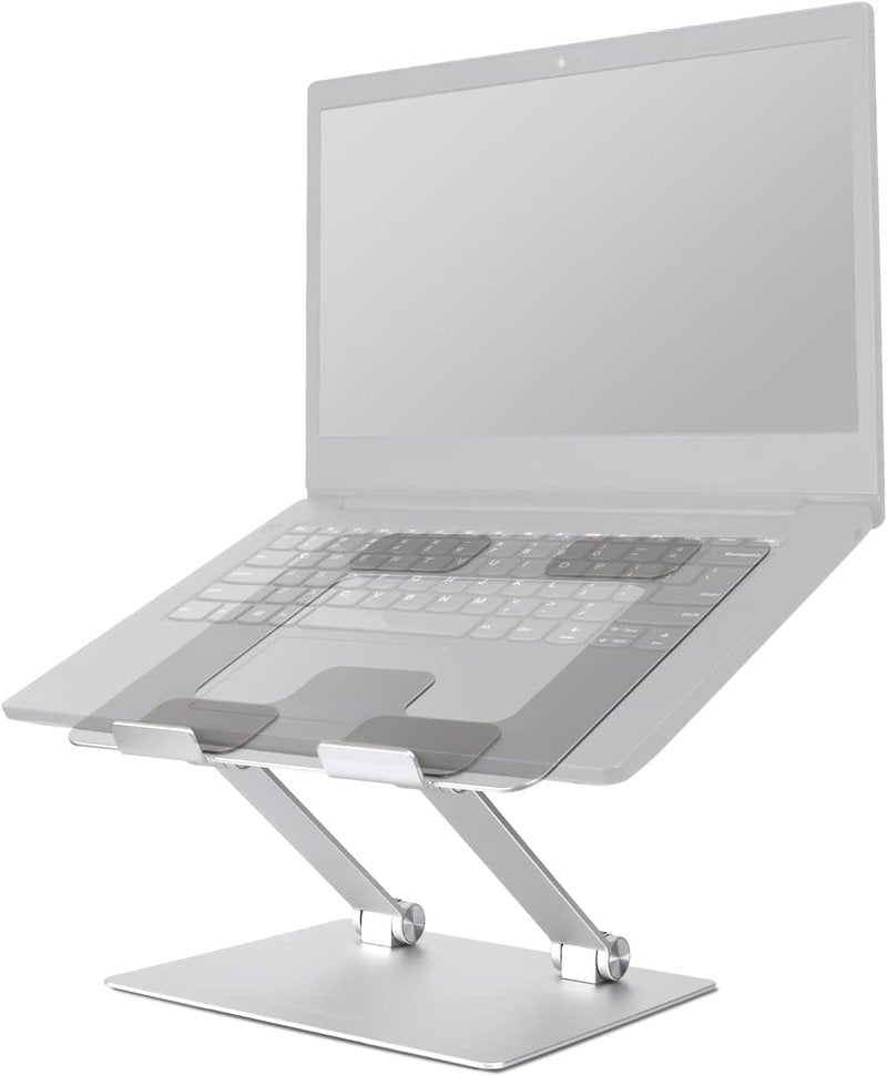 Ergonomic Laptop Stand - Height Adjustable & Portable Riser with Ventilated Cooling | Fits Laptops Up to 15.6 Inch - Silver