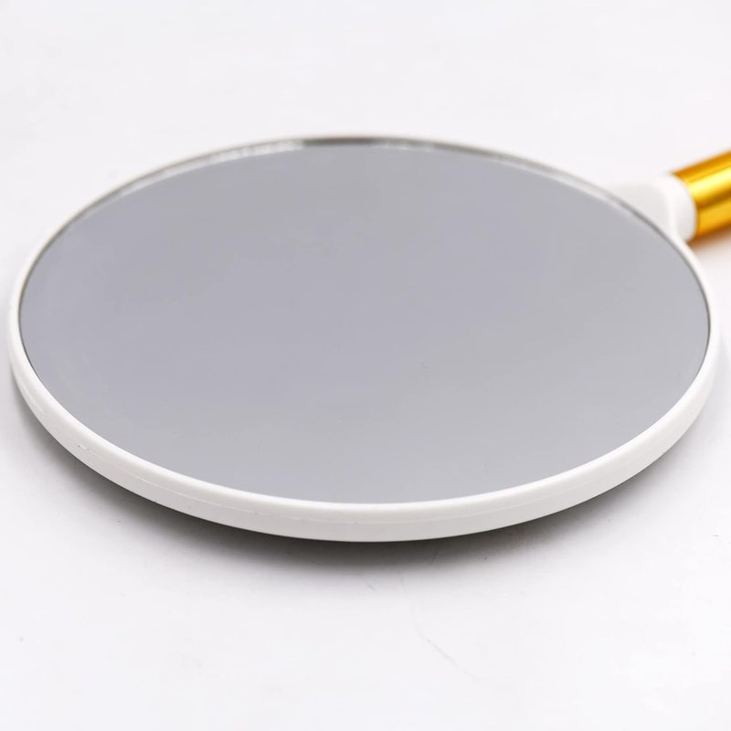 Handheld Mirror for Hairdressers | 6.9 x 13 Inch White Round Design