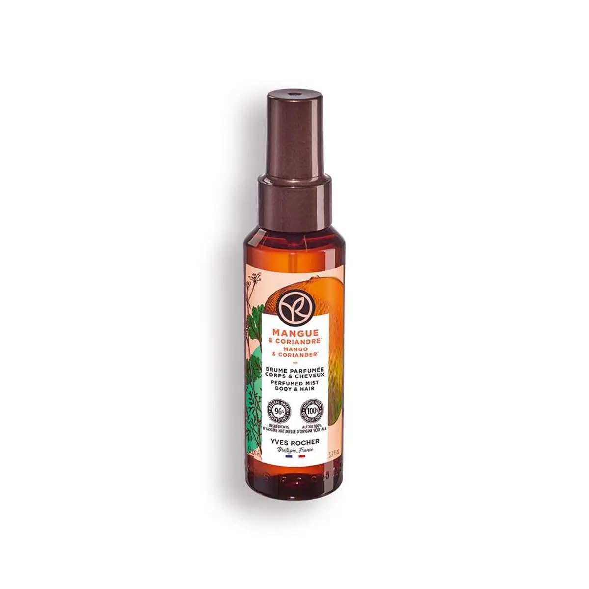 Yves Rocher Mango & Coriander Hair and Body Spray - Long-Lasting Mist for Women | 100 ml / 3.3 fl. oz.