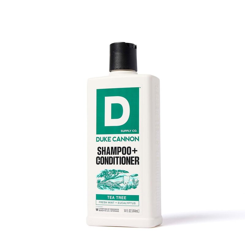 Duke Cannon Tea Tree 2-in-1 Shampoo & Conditioner for Men - 14 fl oz | Fresh Mint & Eucalyptus Scent, Soothes Scalp