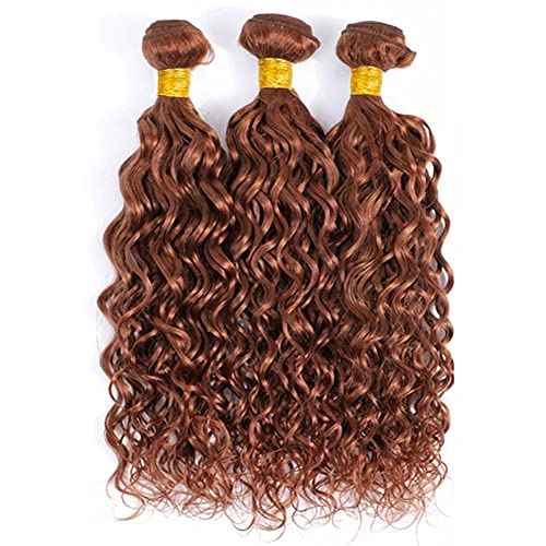 Brown Bundles Color 30 Brown Water Bundles Human Hair Brown Water Wave Bundles Brown Wet and Wavy Brazilian Hair Weave Bundles Unprocessed Brazilian Virgin Hair For Black Women 10 10 10 inch