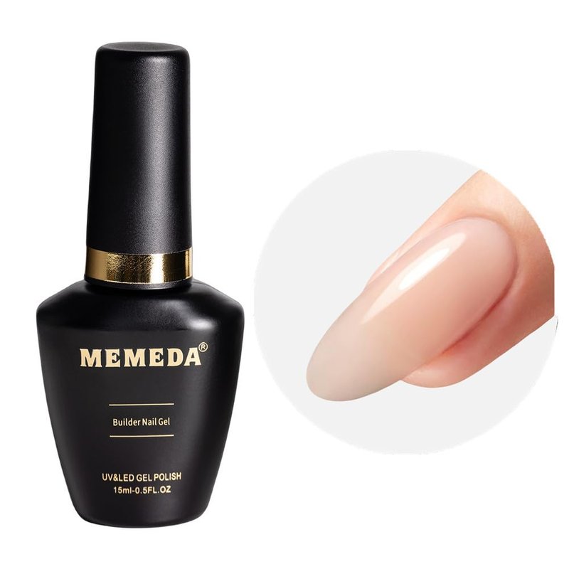 MEMEDA Builder Nail Gel, 7-in-One Clear Builder for Nails, LED Lamp Cured Color Strengthener Thickening Extension Rhinestone Glue Gel Polish in a Bottle for DIY Home Salon Gift