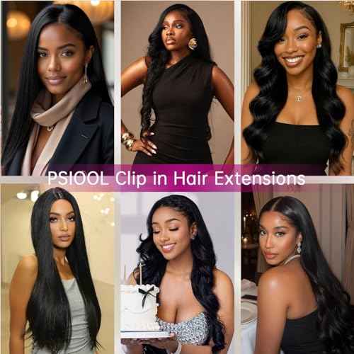 Clip in Hair Extensions Real Human Hair 26 Inch 120g 7pcs Invisible Seamless Real Hair Clip In Hairpiece, Double Layer Woven Real Hair, Specially Designed for Women, 1B Natural Black