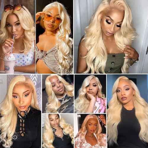 26 28 30 Inch 613 Bundles Blonde Body Wave Bundles Human Hair Double Weft Unprocessed Brazilian Virgin Human Hair Extensions Color 613