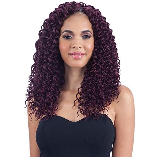 Freetress Braids *4-Pack/6-Pack* BEACH CURL 12" - SYNTHETIC BRAID CROCHET BULK HAIR [1B Off Black; 4 Pack]