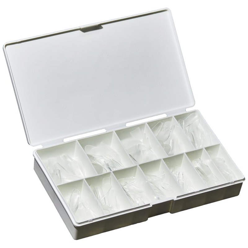 IBD Clear Soft Gel Nail Tips - Long Coffin Shape, Pre-Etched Fake Nail Extensions, Lightweight and Durable Acrylic Press On Nails, 504 Tips, 1-Pack
