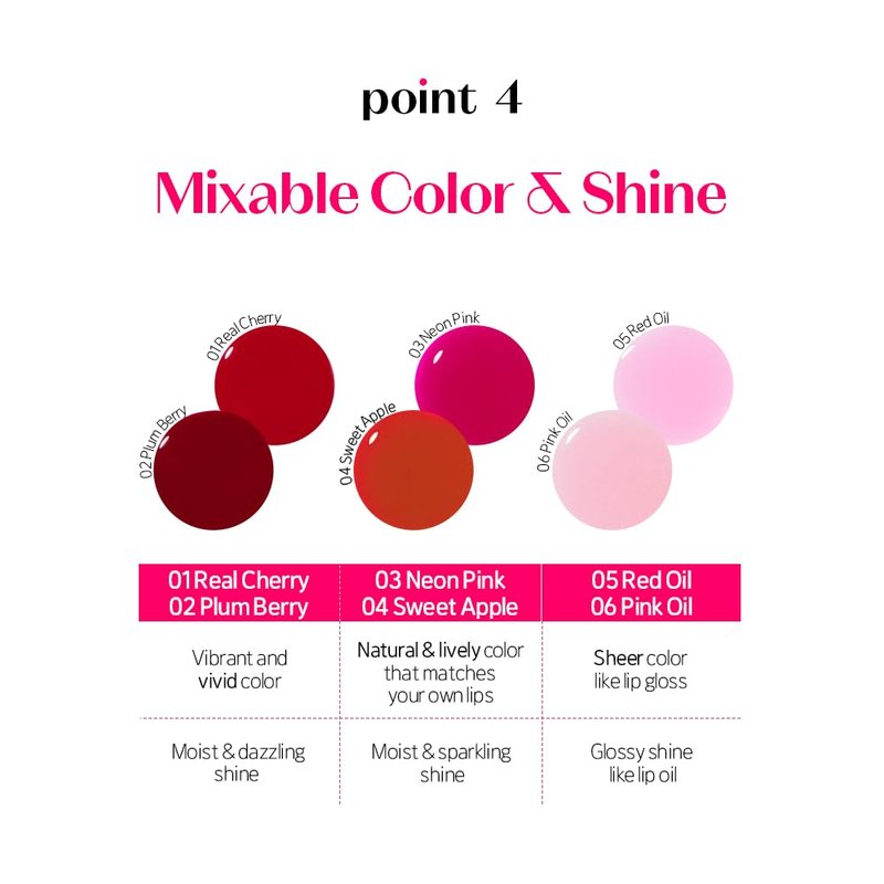 ETUDE Dear Darling Oil Tint #6 Pink Oil (0.14 fl.oz) | High Moisturizing and Strong Hydrating Lip Oil/Lip Gloss | Smooth and Moist Lips | Non-Sticky Lip Oil Tint For Dry Lips | K-beauty