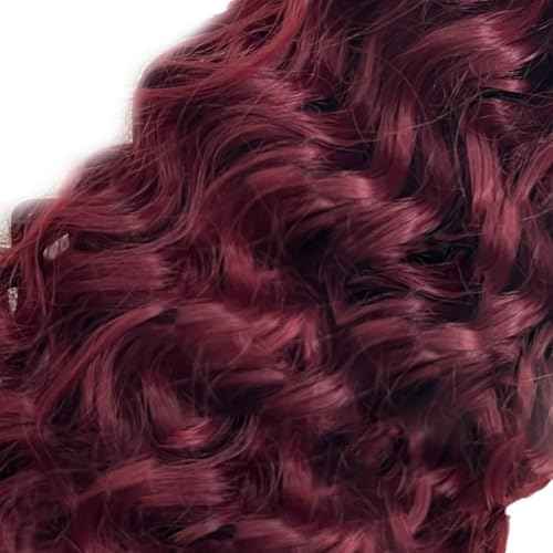 Human Hair Bundles Burgundy 99J Water Wave 22 24 26 Inch Bundles Human Hair 100% Unprocessed Burgundy Soft Sewn In Hair with Double Weft for Black Women