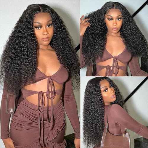 26 Inch Deep Wave Lace Front Wigs Human Hair 200% Density 13x6 HD Lace Frontal Wigs Pre Plucked Glueless Wigs 100% Real Human Hair No Synthetic Blend No Tangle No Shedding Triple Lifespan 3X