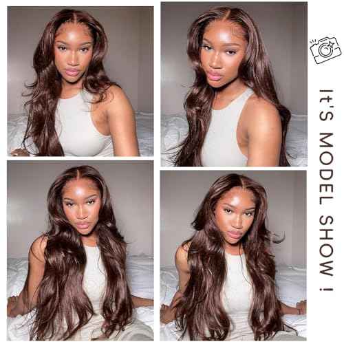 Chocolate Brown Lace Front Wig Human Hair Body Wave Lace Front Wigs Human Hair Pre Plucked 200% Density Frontal Wigs Human Hair 13x4 Brown Wig 30 Inch Lace Frontal Wig