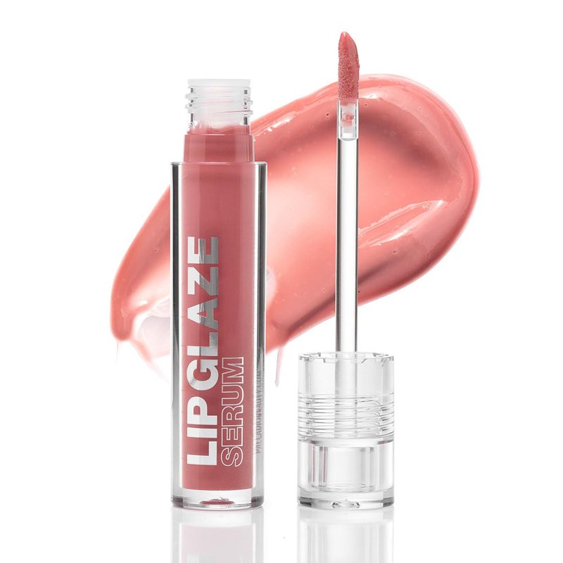 Palladio Lip Glaze Serum - Hydrating Lip Gloss with Peptides & Hyaluronic Acid for Plump, Smooth Lips | Vegan, High-Shine (Blush Brulee)