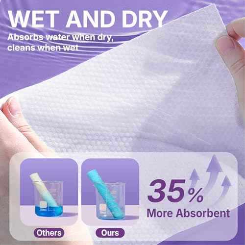 Disposable Face Towels, 10" x 12" Pearl Texture, Lint Free Ultra Thick Face Towelettes for Sensitive Skin, Extra Soft Makeup Remover Skincare Dry Wipes, 50 Count