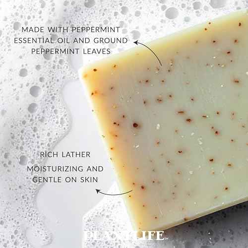 Plantlife Peppermint 3-pack Bar Soap - Moisturizing and Soothing Soap for Your Skin - Hand Crafted Using Plant-Based Ingredients - Made in California 4oz Bar