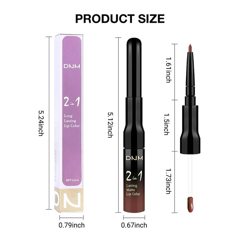 Evpct Lip Liner & Liquid Lipstick Set - Long Lasting, Waterproof, Smudge Proof | Nude Matte Finish