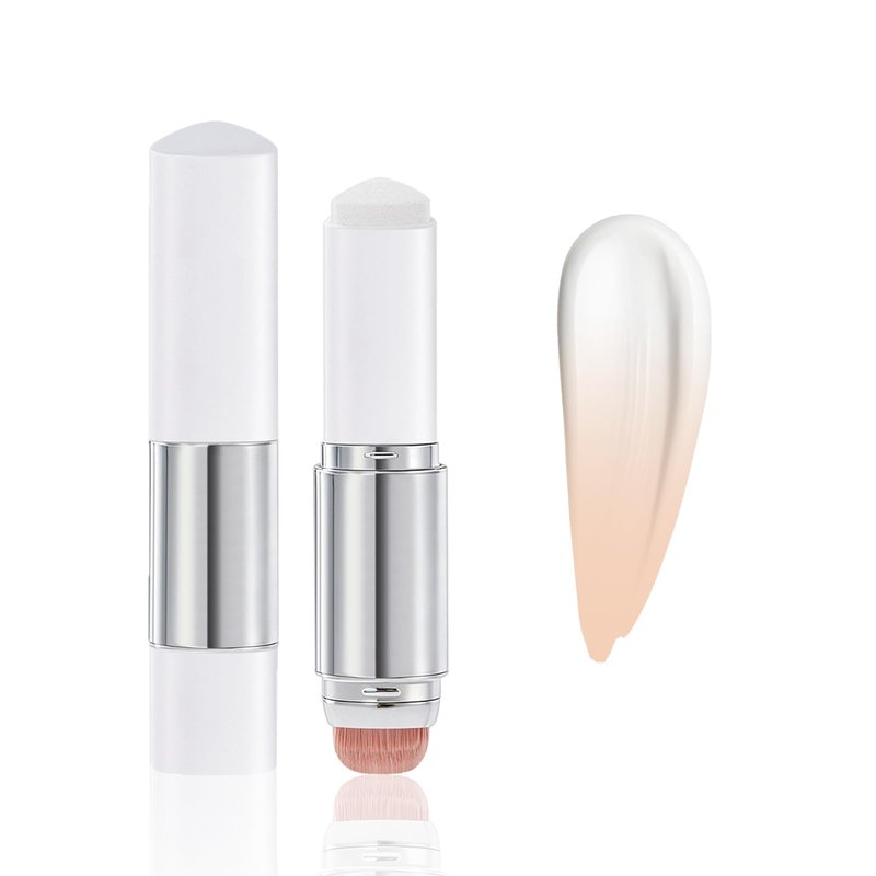 Color-Changing Foundation Stick, 2-in-1 Dual-Ended Foundation with Detachable Brush, Skin Matching Foundation Face Makeup Lightweight Non-Greasy Moisturizing and Smooth (2#Light)