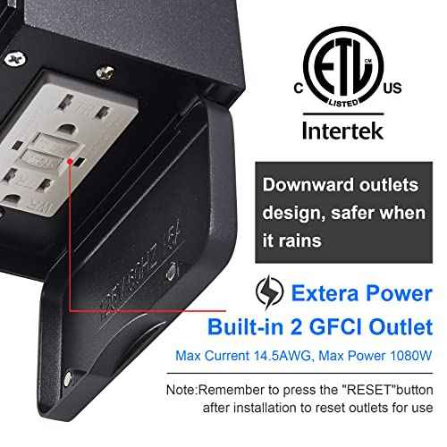 2 Pack Porch Light with GFCI Outlet,Dusk to Dawn Motion Sensor Outdoor Light,Black Front Door Lights,Waterproof Exterior Fixture,Outside Wall Lamp for House Patio Garage