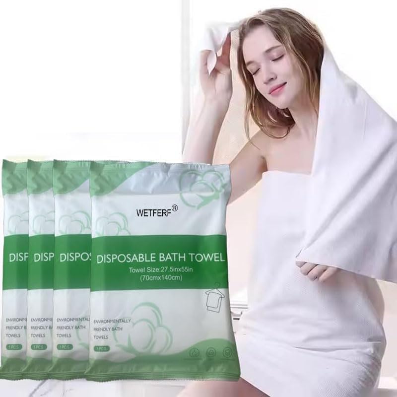 Large Disposable Bath Towels - 20 Pack Durable & Portable for Travel, Camping, Spa | 55'' x 27.5''