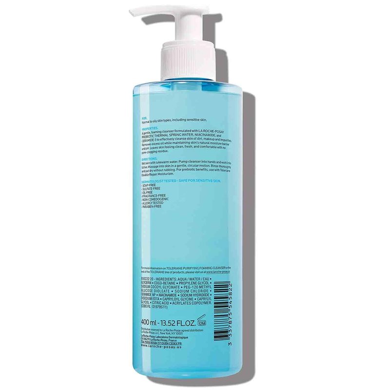 La Roche-Posay Toleriane Foaming Facial Cleanser - Oil-Free Face Wash with Niacinamide & Ceramides for Sensitive Skin | Pore Cleanser