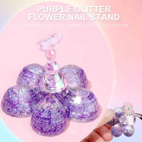 Fandamei Nail Stand, 3 Set Nail Art Stand for Press On, Nail Holder for Painting Nails, Press on Nail Stand for Practice, Magnetic Acrylic Nail Design Stand for Display with Double-sided Tape