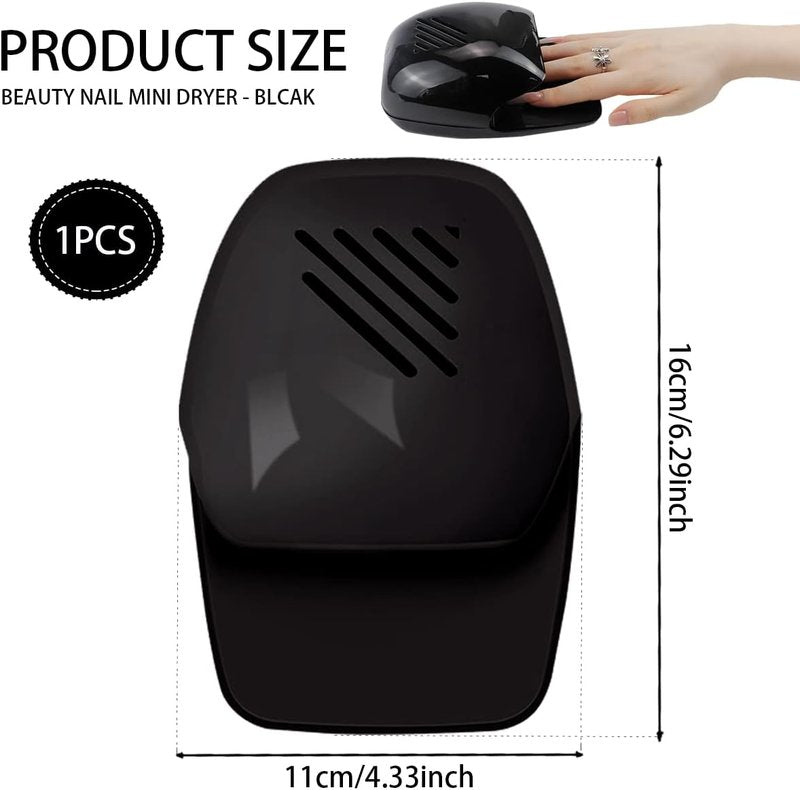 Portable Nail Dryer - Quick Dry Air Blower for Regular Nail Polish | Nail Art Fan Machine for Fingernails & Toenails