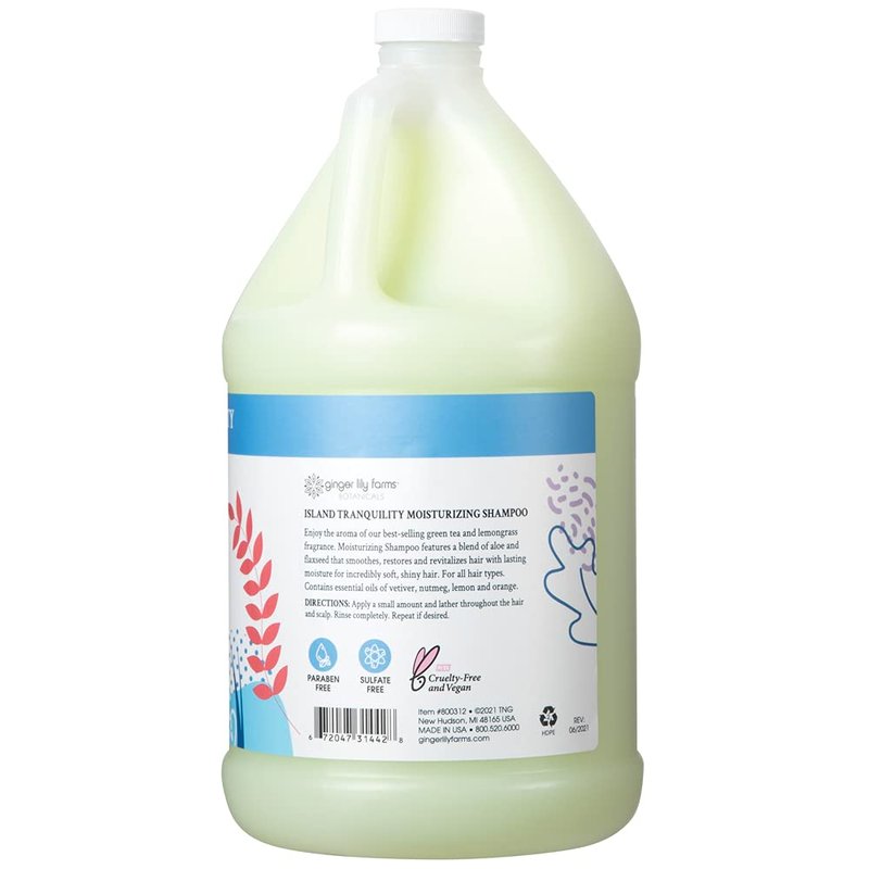 Ginger Lily Farms Moisturizing Shampoo - Island Tranquility Scent | Vegan & Cruelty-Free, 1 Gallon Refill