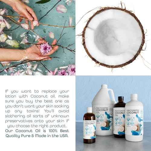 Fractionated Coconut Oil for Massage Cold Pressed Best Carrier for Essential Oils Mixing for Women Dry Skin Moisturizer for Body and Hair 1 Gallon Bottle Bulk Size