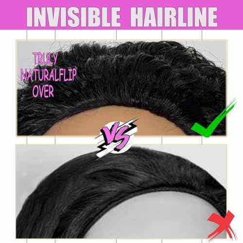 20 Inch Half Wig Human Hair 200% Density Curly 3 In 1 Seamless Flip Over with Drawstring Headband Wig Beginner Friendly Jerry Curly Human Hair Wig Wear and Go Glueless Wigs Human Hair for Women