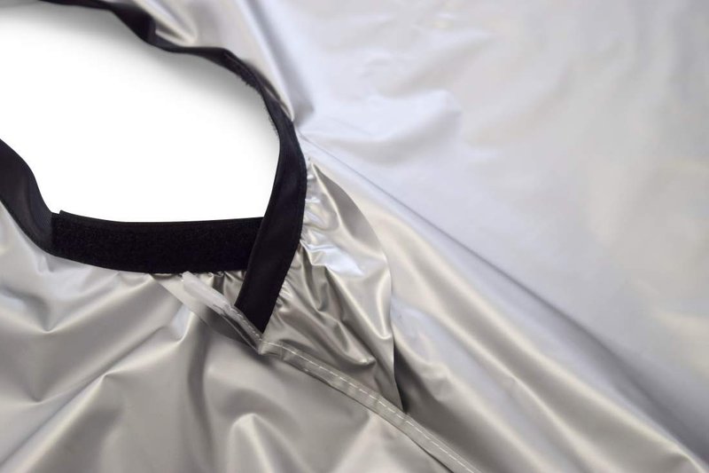 Betty Dain Jumbo Shampoo Cape, 45" W x 54" L, Waterproof and Stain-resistant Vinyl, Soft Nylon Neckband, Touch-and-close Fastener, Machine Washable, Silver
