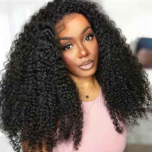 Half Wig Human Hair Kinky Curly 220% Density Glueless Wigs Human Hair 3 In 1 Seamless Flip Over Human Hair Curly Half Wigs for Women Drawstring Seamless (22 Inch)