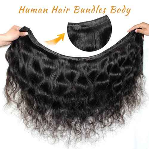 14A Brazilian Body Wave Bundles Human Hair 16 18 20 Inch 100% Real Raw Virgin Human Hair Bundles Body Wave 3 Bundles Human Hair Extension Natural Color£¨16 18 20£©
