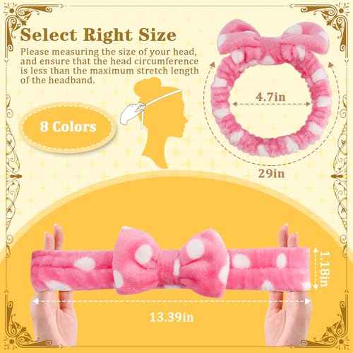 HOFASON 24 Pcs Spa Headband Bulk for Stocking Stuffers, Teens Women Girls Christmas Gifts Bulk for Slumber Bachelorette Party Favors Flannel Bow Makeup Hairband for Washing Face Skincare
