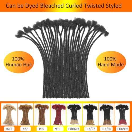 Micro Loc Extensions Human Hair 0.2 cm 14 Inch 30 Strands Dreadlock Extensions Human Hair Loc Extensions Dreads Extensions for Men Women Real Human Hair Locs 1B Natural Black Handmade Permanent Locs