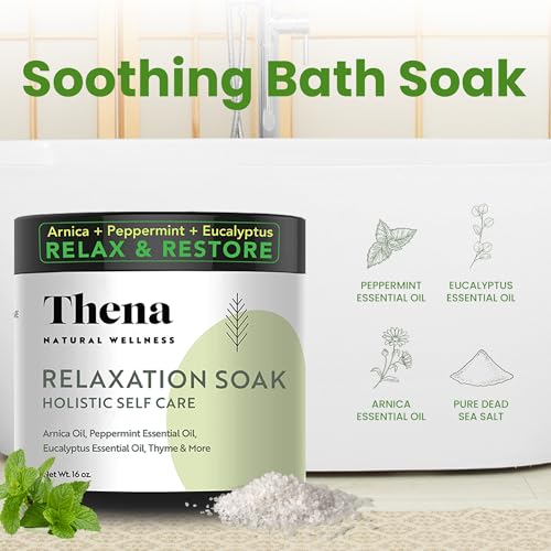 Organic Relaxation Bath Therapy Relaxing Eucalyptus Peppermint Arnica Oil, for Stress Relief Muscle Recovery Detox, Best Self Care Relaxing Gifts for Women Men