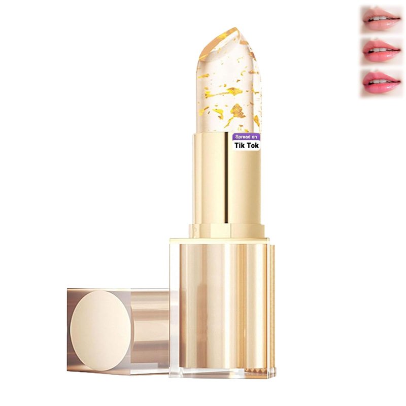 REATIFUL Color Changing Lipstick,Gold Crystal Ph Lipstick Color Changing,Long Lasting 24 Hours Moisturizing Glossy Shine Lip Gloss for Women
