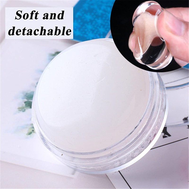Dornail Clear Silicone Nail Stamper French Tip Nail Art Stamper Jelly Stamper for Nails French Nail Stamper Kit Manicure Nail Art Tools