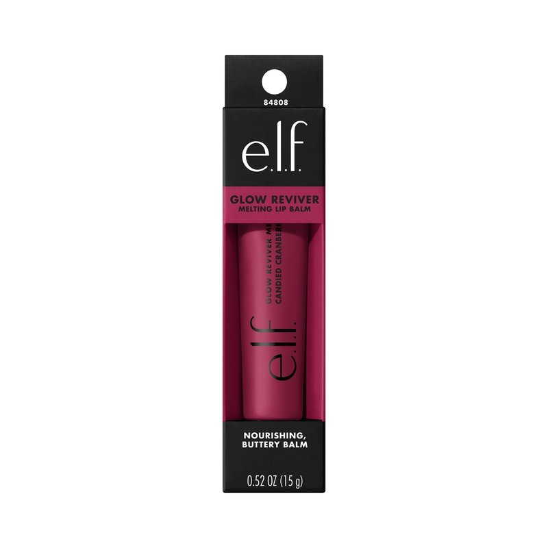 e.l.f. Glow Reviver Melting Lip Balm, Hydrating Tinted Lip Balm For A Glossy Finish & Soft, Supple Lips, Vegan & Cruelty-Free, Candied Cranberry