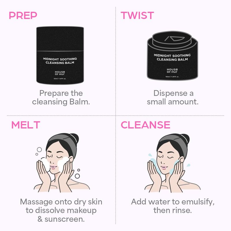 House of Hur Midnight Soothing Cleansing Balm | Hydrating & Calming Korean Skincare | 1.69fl.oz