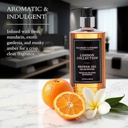 Gilchrist & Soames London Shower Gel & Body Wash ? Hydrating Cleanser with Red Tea, Soy, & Grape Seed Oil ? Sulfate, Paraben, & Cruelty Free Cleanse with Crisp, Clean Scent, 15.5 oz.