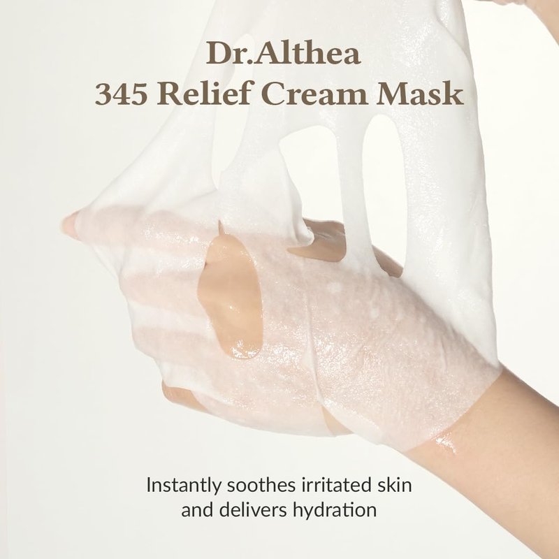 Dr.Althea 345 Relief Cream Mask | Daily Soothing Recovery and Blemish Care with Niacinamide & Tea Tree Leaf Water | Face Mask for Hydration & Skin Barrier Care | Vegan Korean Skincare (Pack of 4)