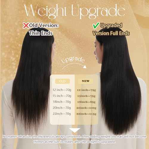 Blonde Highlights Human Hair Extensions Clip Ins 20 Inches Light Brown Mixed Bleach Blonde100g Hair Clip in Extensions Real Human Hair Straight Silky #8/22/8 7pcs