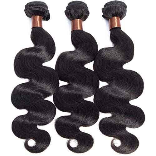 Body Wave Human Hair 3 Bundles 14 16 18Inch Bundles Human Hair 100% Unprocessed Brazilian Virgin Human Hair Weave Bundles Body Wave Hair Extensions Natural Color Can Be Dyed
