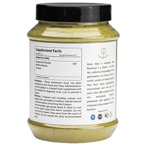 bixa BOTANICAL Peppermint Leaves Powder | Mentha Piperita | 1 Pound / 16 OZ | Ayurveda Herbal Supplement | Gluten Free, Non-GMO, Steam Treated, Vegan, 100% Pure.