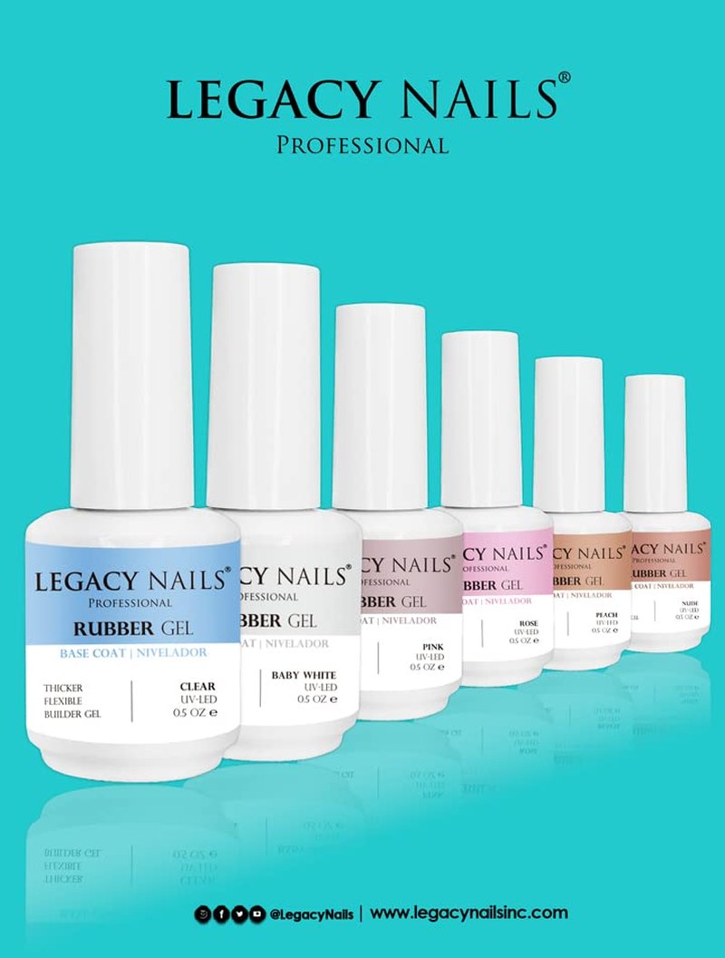 Professional Rubber Gel Base Coat - UV-LED Thick Flexible Builder | 0.5 fl oz Clear