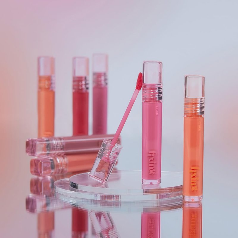 ETUDE Glow Fixing Tint #7 Cold Fuchsia - Non-Sticky Lip Stain for Moisture & Shine | Perfect for Dry Lips