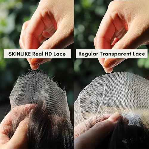 Water Wave 4x4 SKINLIKE Real HD Lace Closure Only Single Knot Human Hair 18 In,12A Virgin 0.09 mm Ultra-thin Invisible Wet n Wavy Curly Swiss HD Lace Closure Pre Plucked Free Part Natural Black